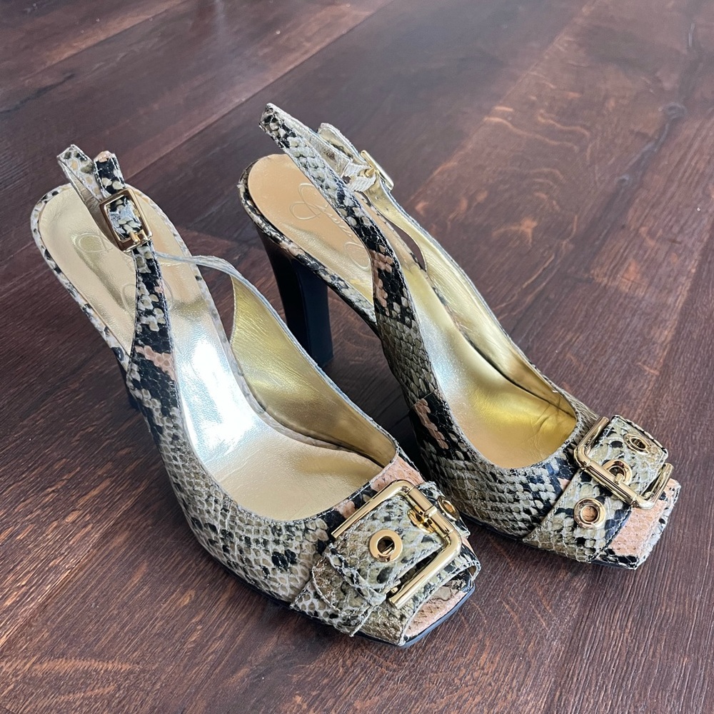 Jessica Simpson Snake sling back heels